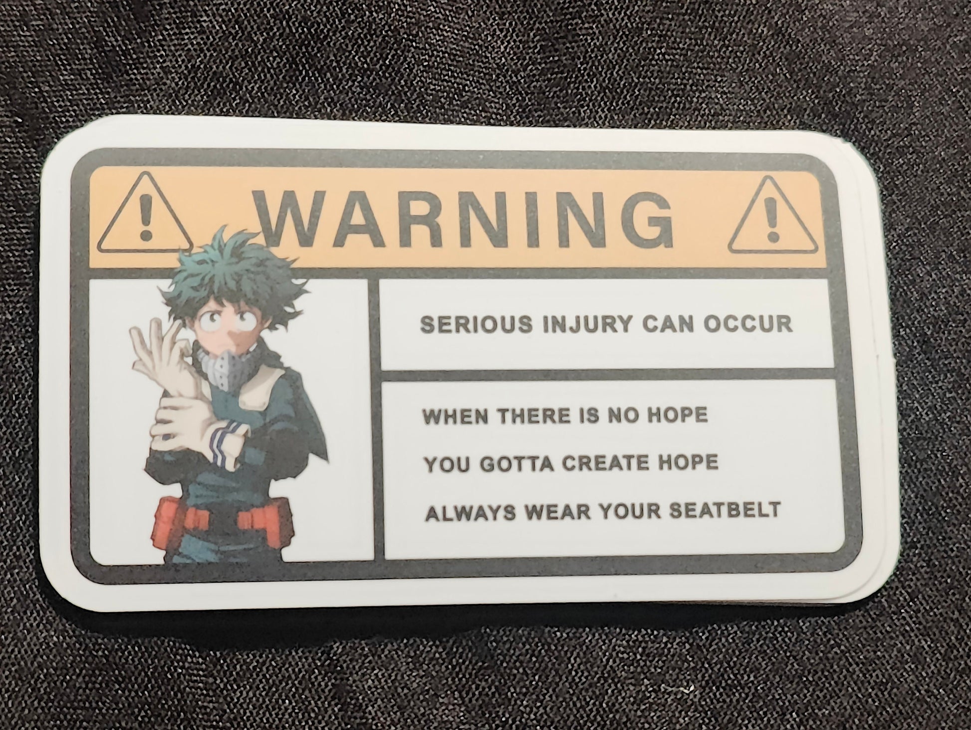 MHA / AoT small visor warning stickers