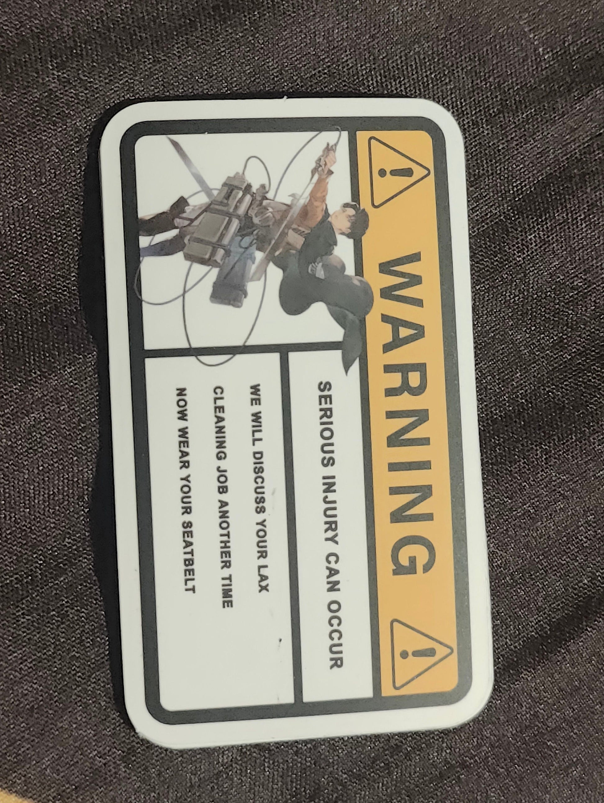 MHA / AoT small visor warning stickers