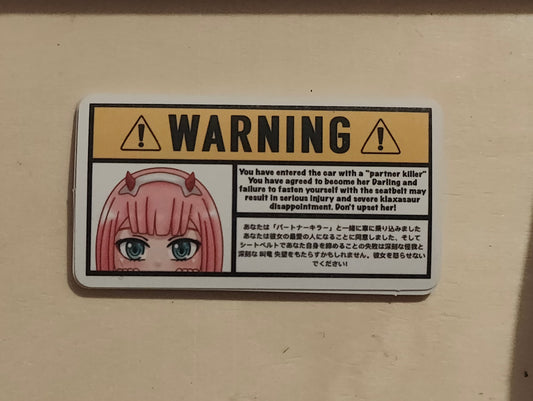 Female anime small visor warning stickers