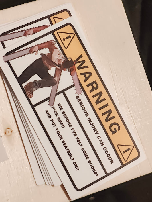 Small anime visor warning stickers