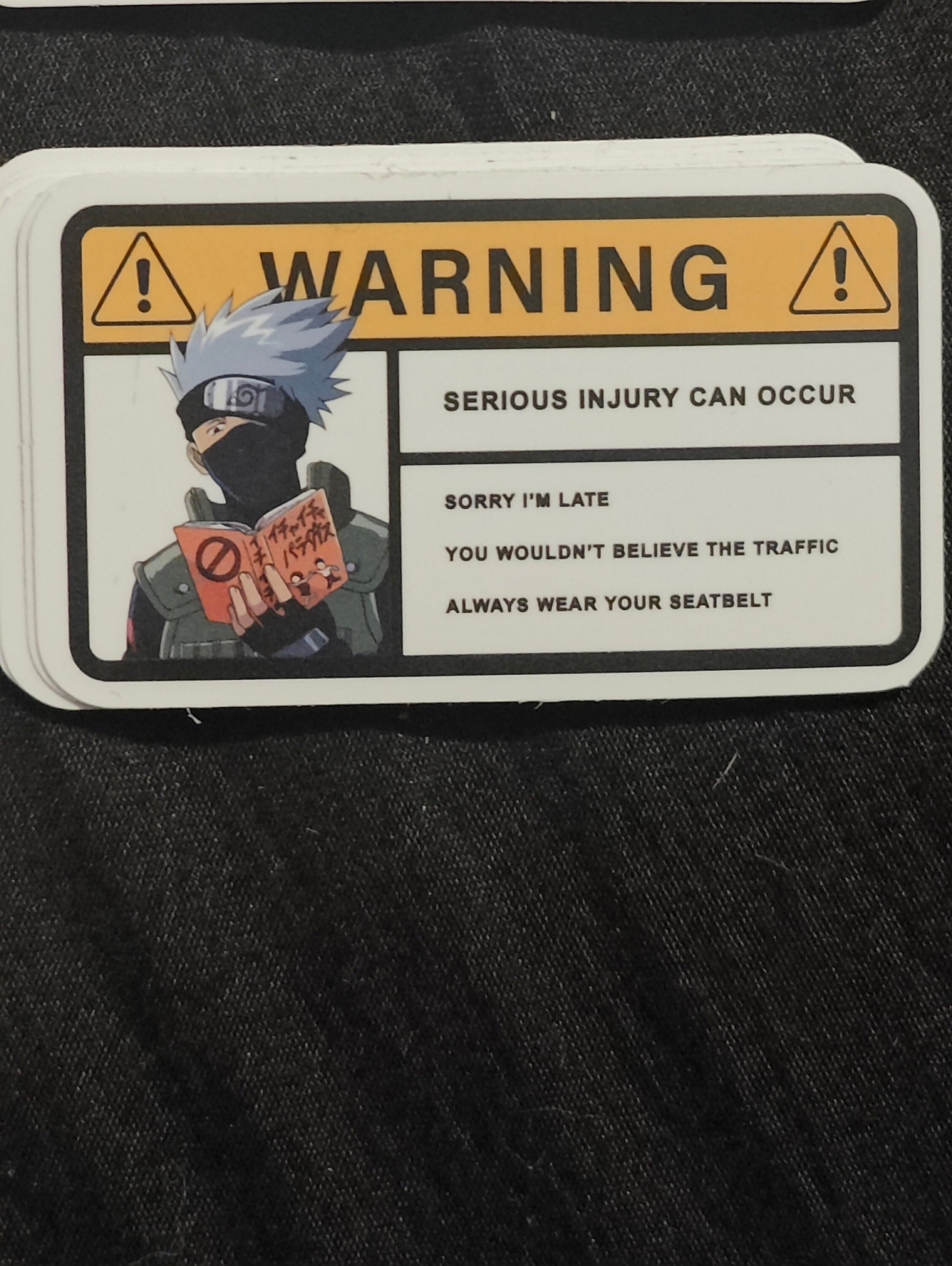 Anime small visor warning stickers