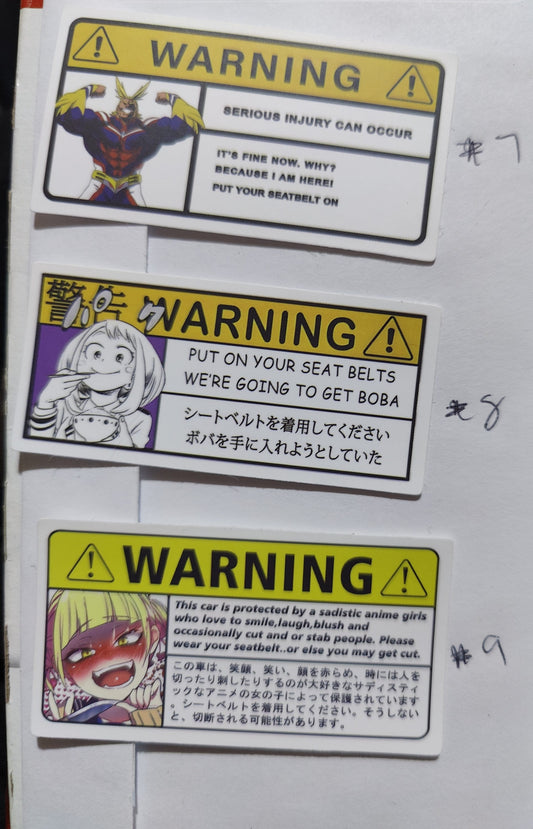 Small anime warning stickies!