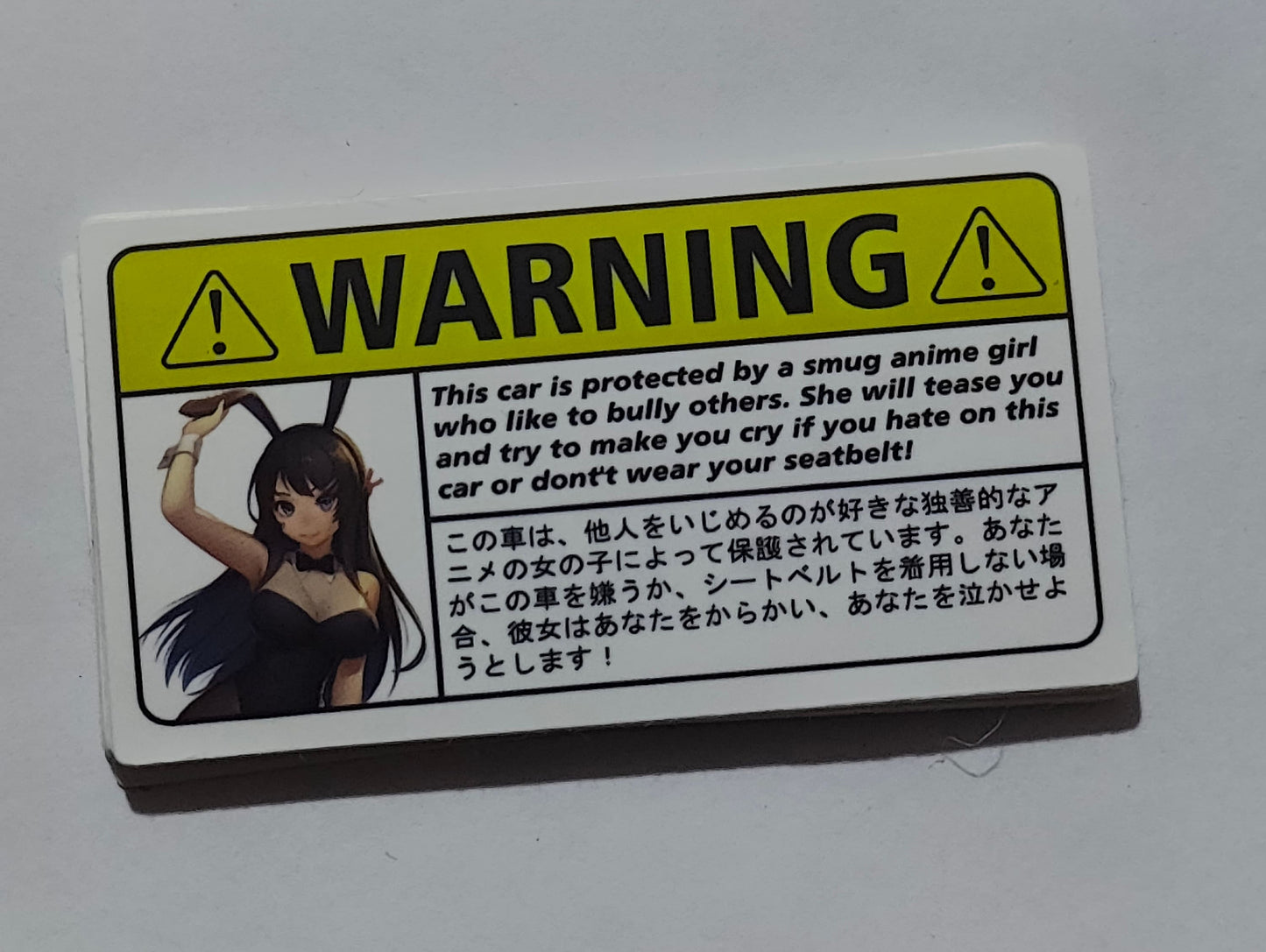 Female anime small visor warning stickers